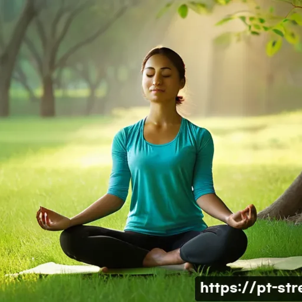 스트레스 해소법  몸과 마음을 하나로 - **Prompt 1: Serene Morning Meditation in Nature**
    "A young adult woman, dressed in comfortable, ...